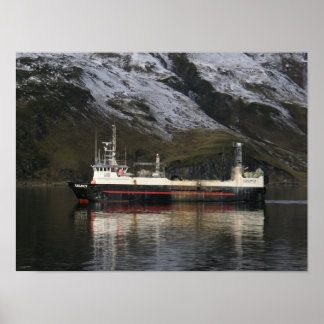 Affiche Héritage, chalutier de pêche en hollandais Harbour