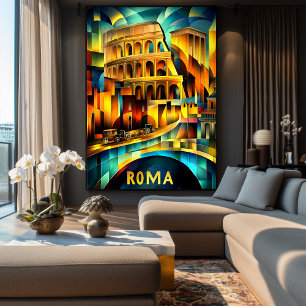 Affiche Héritage cubiste de Rome – Colosseum géométrique m