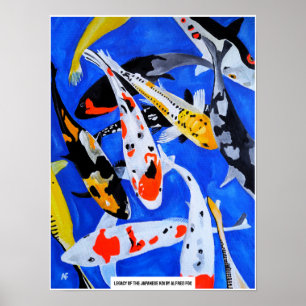 Affiche Héritage de la peinture japonaise de carpes koï pa