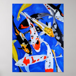 Affiche Héritage de la peinture japonaise de carpes koï pa
