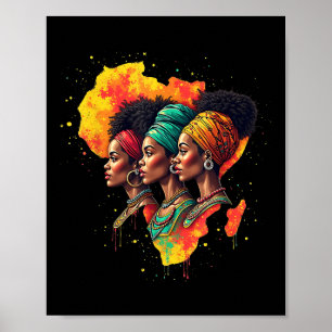 Affiche Heritage Design Junetdix Black Woman Pride Afric