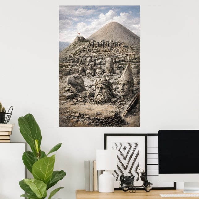 Affiche Héritage du mont Nemrut – Statues antiques d'Adıya (Bureau à domicile)