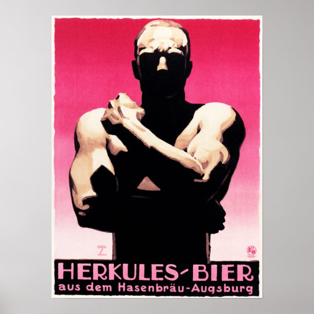 Affiche HERKULES BIER Ludwig Hohlwein German Sachplakat (Devant)