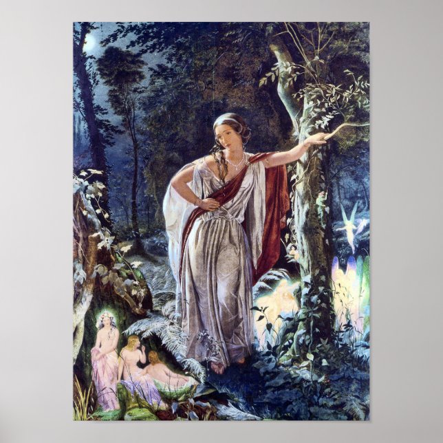 Affiche Hermia et les Fées Art Fairy Victorien Imprimer (Devant)