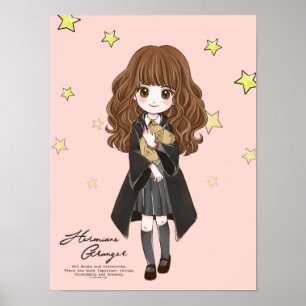 Affiche Hermione Granger aquarelle magique