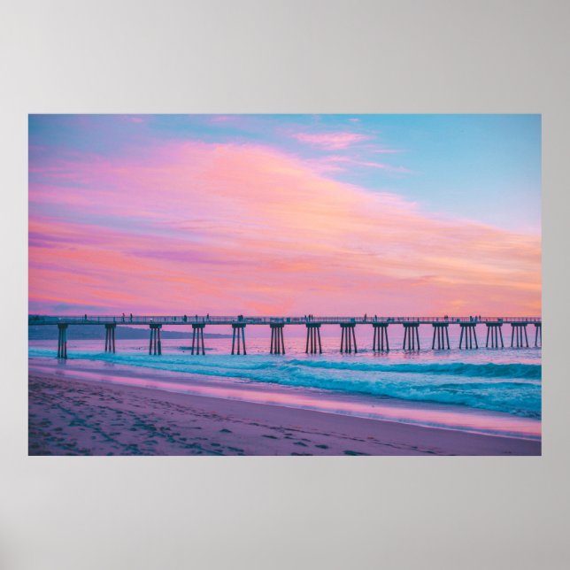 AFFICHE HERMOSA BEACH, CALIFORNIE, USA (Devant)