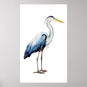 Affiche Héron fait sur commande de l'oiseau marin II