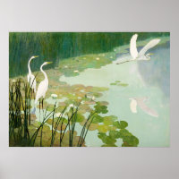 Hérons en été par Newell Convers Wyeth