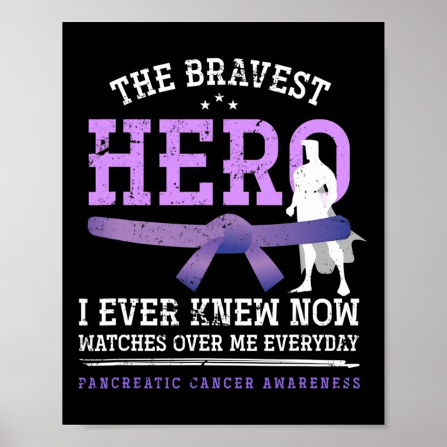 Affiche Héros Brave Cancer Guerrier Cadeau Cancer Pancréat (Devant)