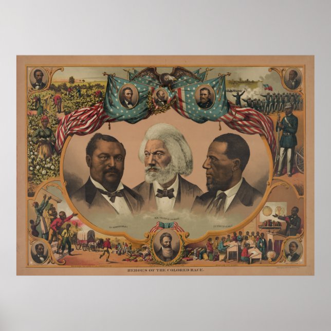 Affiche Héros de la course colorée 1881 Frederick Douglass (Devant)