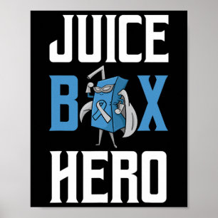 Affiche Héros Diabète de boîte de jus Blue Ribbon Endocrin