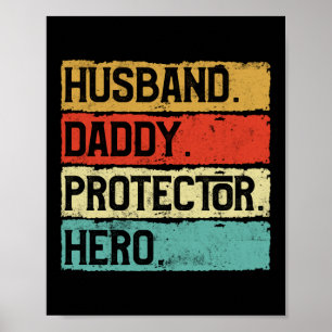 Affiche Héros protecteur du père de famille Fête des pères