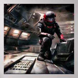 Affiche Héros SF à bord du vaisseau spatial 3