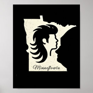 Affiche Héros triplé Mn Hommes Cheveux de hockey Minnesota