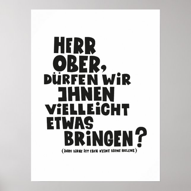 Affiche Herr Ober - Pappa Ante Portas - Loriot Herr Ober (Devant)