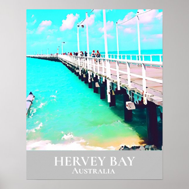 Affiche Hervey Bay Queensland Australie voyage millésime d (Devant)