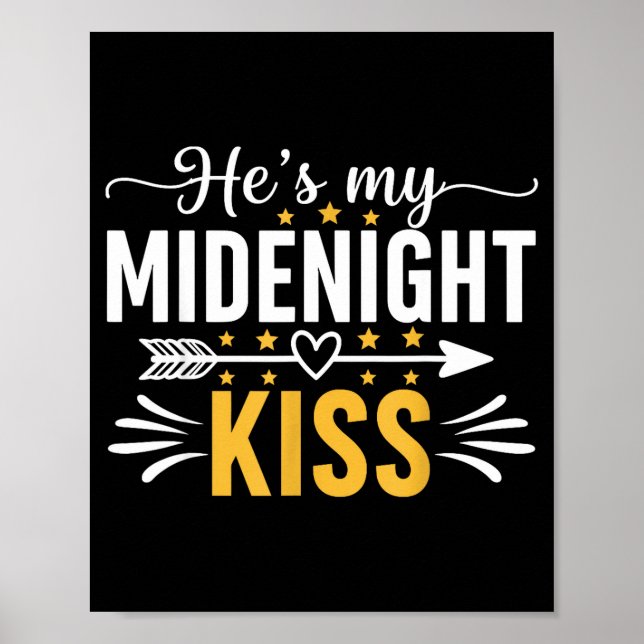 Affiche He's My Midnight Kiss Happy New Year Nye Matching  (Devant)