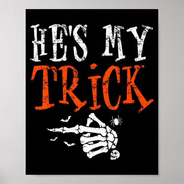Affiche He's My Trick Halloween Matching Couple Funny Girl (Devant)