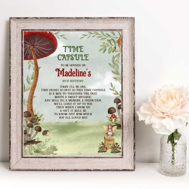 Affiche Heure Capsule Forest Fairy First Magic One Birthda (Time Capsule - Fairy First Birthday)