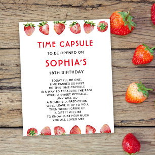 Affiche Heure Capsule fraise 1er anniversaire