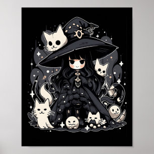 Affiche Heure de sorcière design graphique tendance Hallow