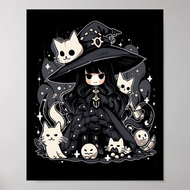 Affiche Heure de sorcière design graphique tendance Hallow (Devant)
