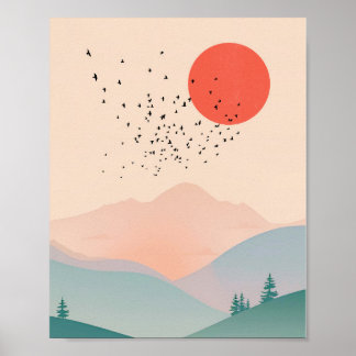 Affiche heure des montagnes