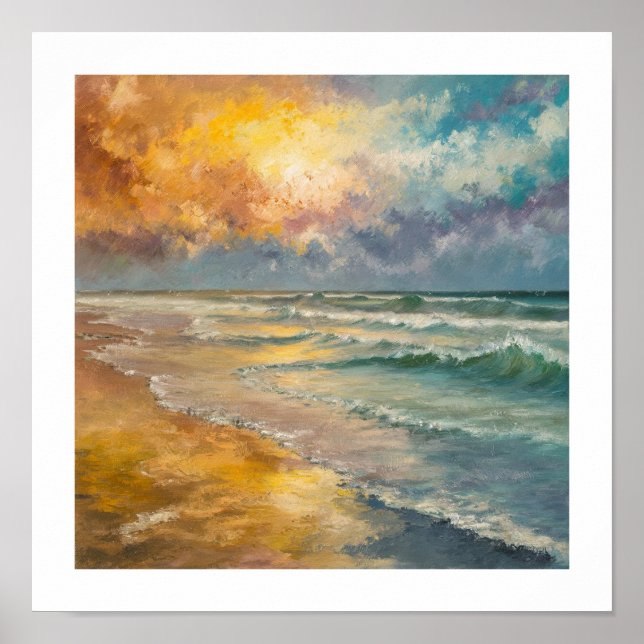 Affiche Heure d'or à la plage (Devant)
