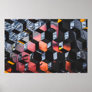 Affiche Heure d'or multicolore