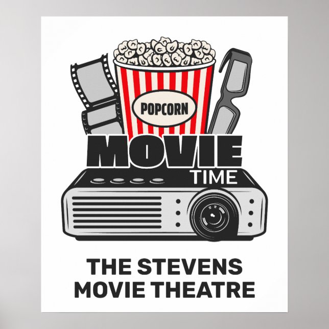 Affiche Heure du film texte personnalisé (Devant)