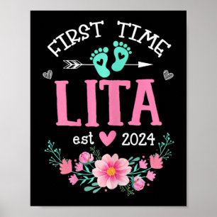 Affiche Heure Lita Est 2024 Grossesse Florale Faire-part W