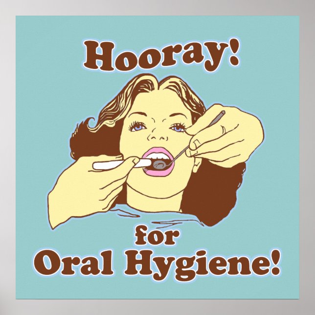 Affiche Heure pour l'Hygiène Orale Retro (Devant)