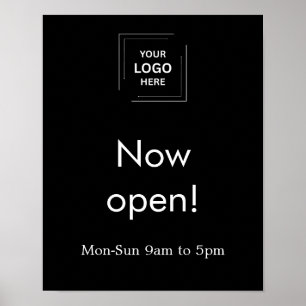 Affiche Heures d'ouverture du logo d'entreprise moderne no