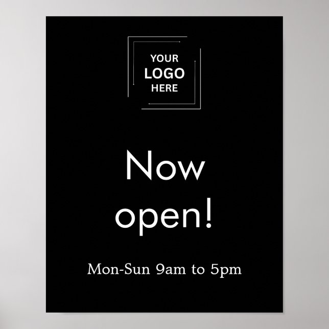 Affiche Heures d'ouverture du logo d'entreprise moderne no (Devant)