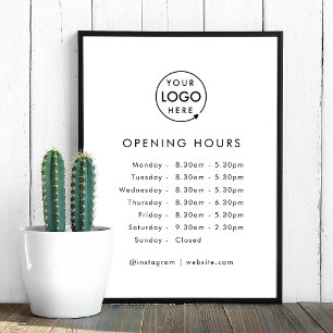 Affiche Heures d'ouverture Logo d'affaires Horaires d'ou