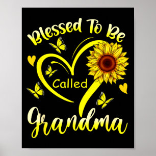 Affiche Heureuse d'être appelée grand-mère floral tourneso