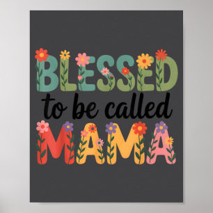 Affiche Heureuse d'être appelée maman Floral Citation de m