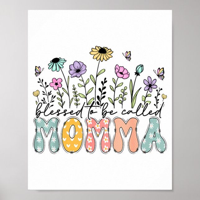 Affiche Heureuse d'être appelée Maman Floral Fête des Mère (Devant)