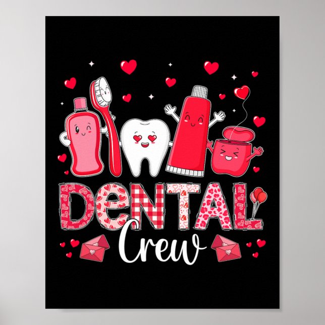 Affiche Heureuse Sainte-Valentin Dental Crew Love Dental A (Devant)