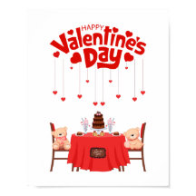 Heureuse Sainte-Valentin Teddy Bear Design Décor M
