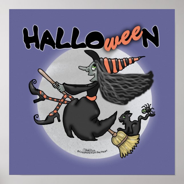 Affiche Heureuse sorcière HalloWEEn (Devant)