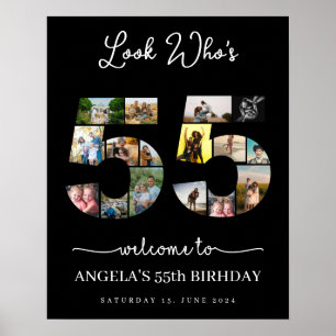 Affiche heureux 55e anniversaire look qui's 55 Photo Colla