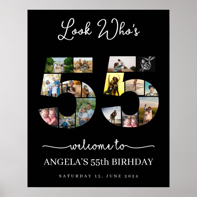 Affiche heureux 55e anniversaire look qui's 55 Photo Colla (Devant)