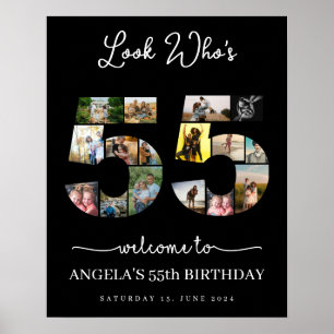 Affiche heureux 55e anniversaire look qui's 55 Photo Colla