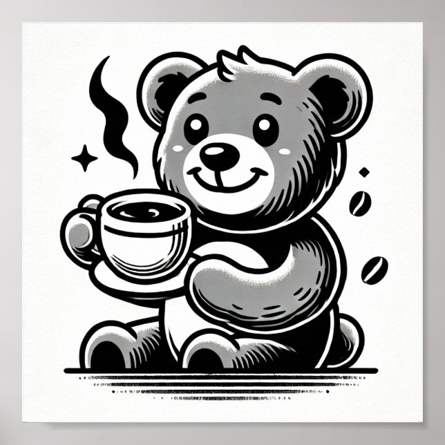 Affiche Heureux avec le café (Devant)