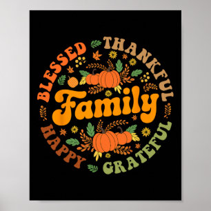 Affiche Heureux Bon thanksgiving familial Matchin