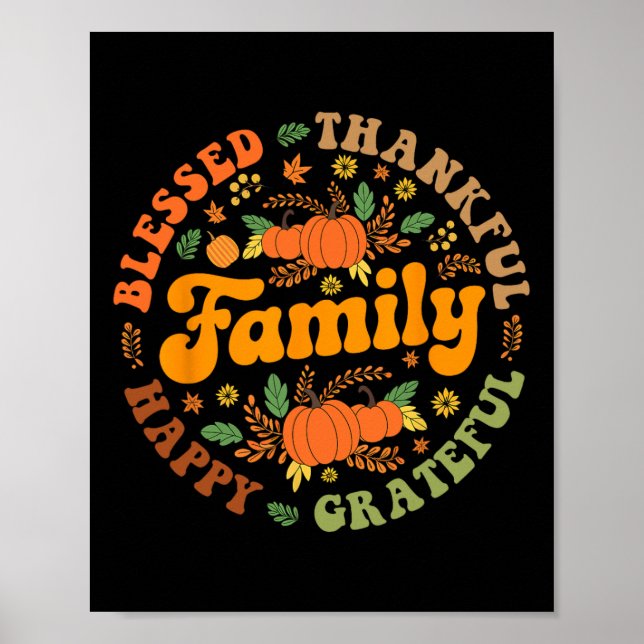 Affiche Heureux Bon thanksgiving familial Matchin (Devant)