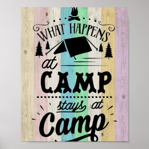 Affiche Heureux Camper Ce Qui Se Passe Au Camp