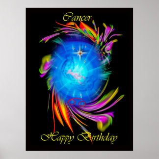 Affiche Heureux cancer d'anniversaire - Krebs