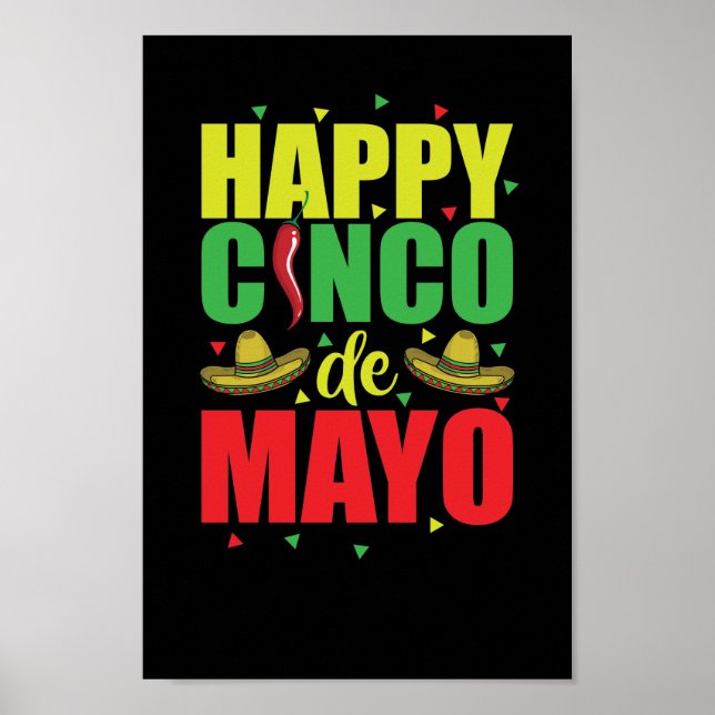 Affiche Heureux Cinco de Mayo Mexiko Amerika Feiertag (Devant)